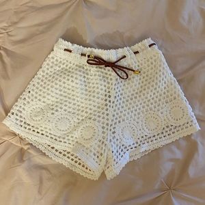 JUNIORS WHITE CROCHET SHORTS